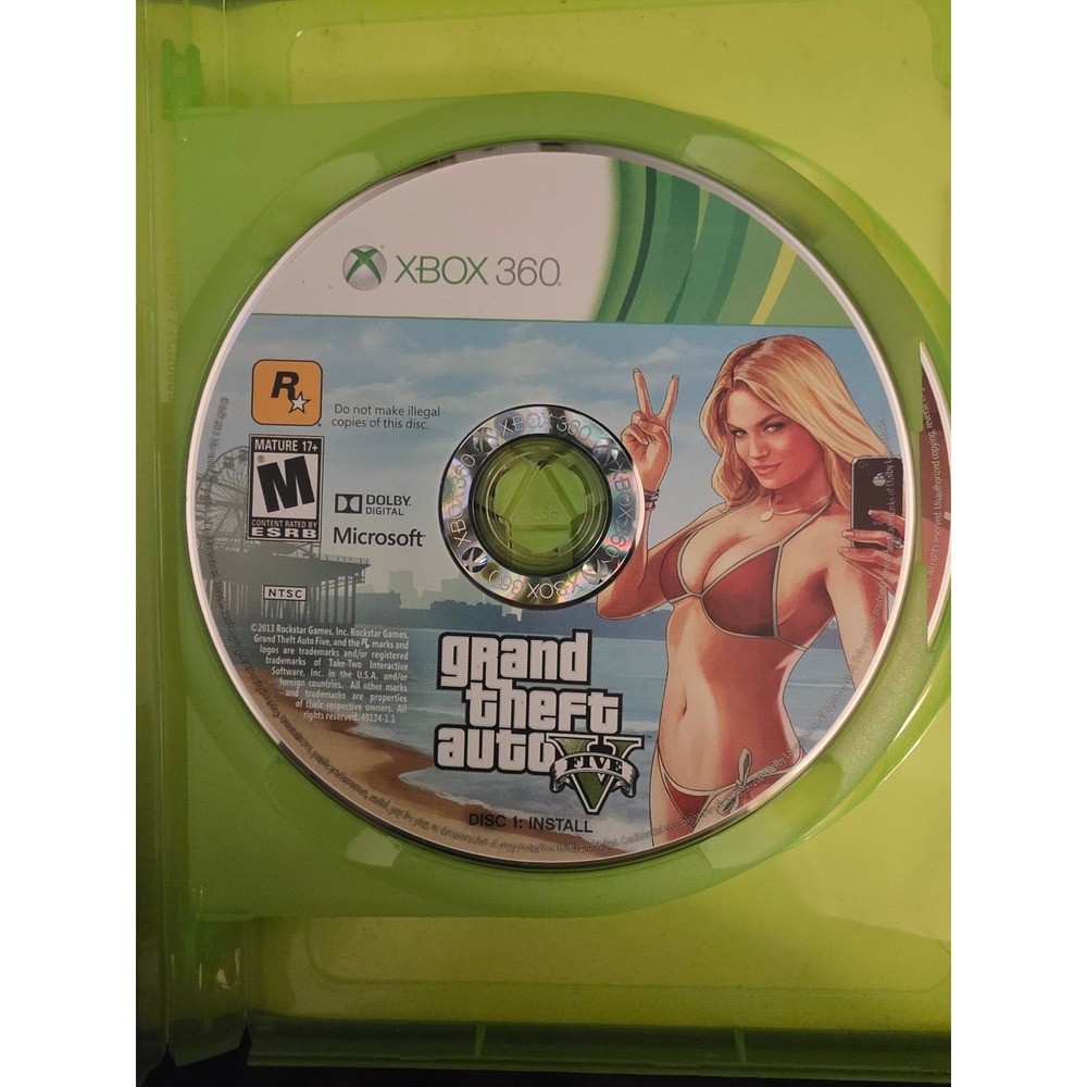 Rockstar Grand Theft Auto V Xbox 360 NTSC Used Box Damage Tested Working